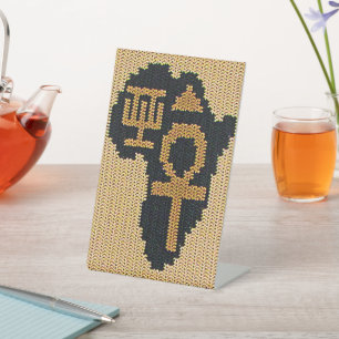 Ankh Africa Adinkra Symbol Designer Crochet Print Sockelschild