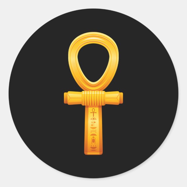 Ankh Ägyptisch Hieroglyphisches Symbol antiker ägy Runder Aufkleber (Vorderseite)