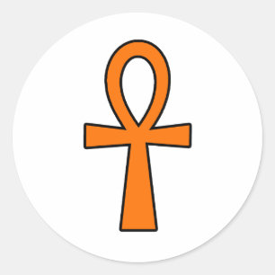 Ankh ägyptische Hieroglyphische Symbole Runder Aufkleber