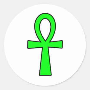 Ankh ägyptisches hieroglyphisches runder aufkleber