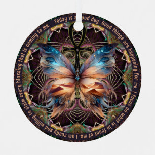 Ankh Butterfly Life Symbol Mandala Affirmation Ornament Aus Metall
