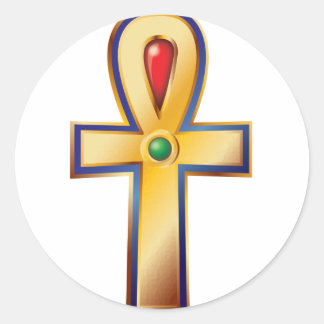 Ankh - Das alte ägyptische Symbol des Lebens Runder Aufkleber