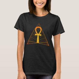 Ankh Dreiecksgitter Heilige Geometrie T-Shirt