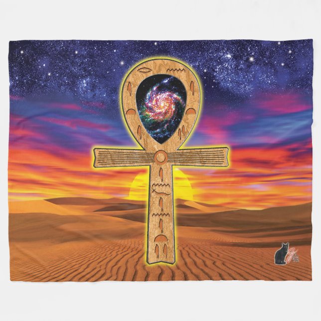 Ankh Fleece Blanket (Vorderseite (Horizontal))