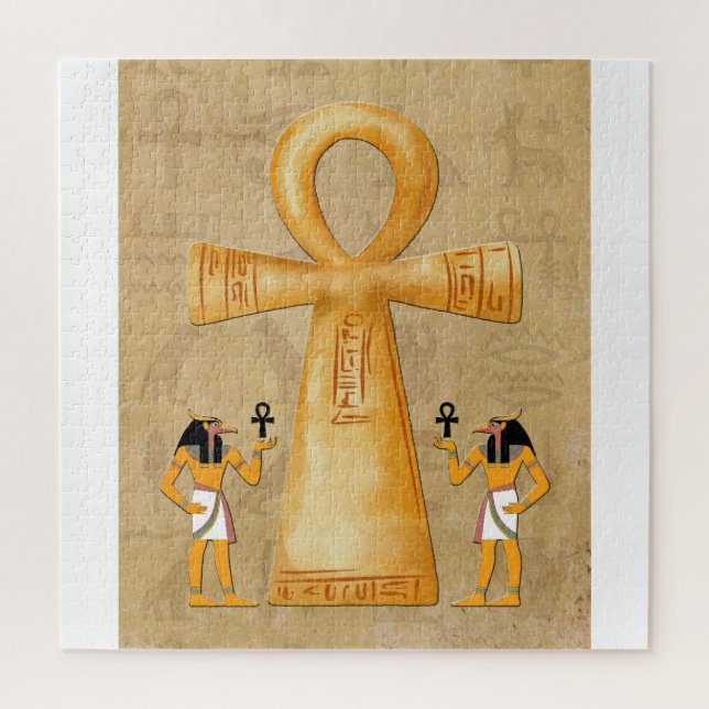 Ankh Key Of Life On Hieroglyph Jigsaw Puzzle (Vertikal)