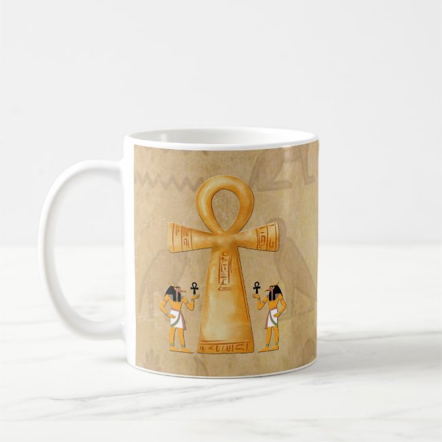 Ankh Key Of Life On Hieroglyph Kaffeetasse (Links)