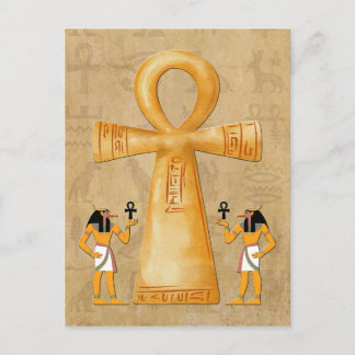 Ankh Key Of Life On Hieroglyph Postkarte