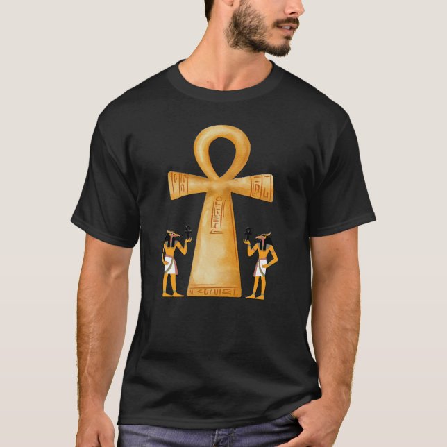 Ankh Key Of Life On Hieroglyph T-Shirt (Vorderseite)