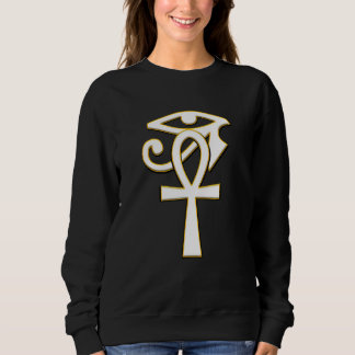 Ankh mit Auge Ra Horus Hieroglyphs ägyptisches Sym Sweatshirt
