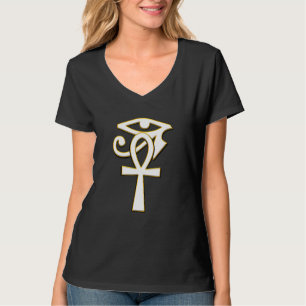 Ankh mit Auge Ra Horus Hieroglyphs ägyptisches Sym T-Shirt