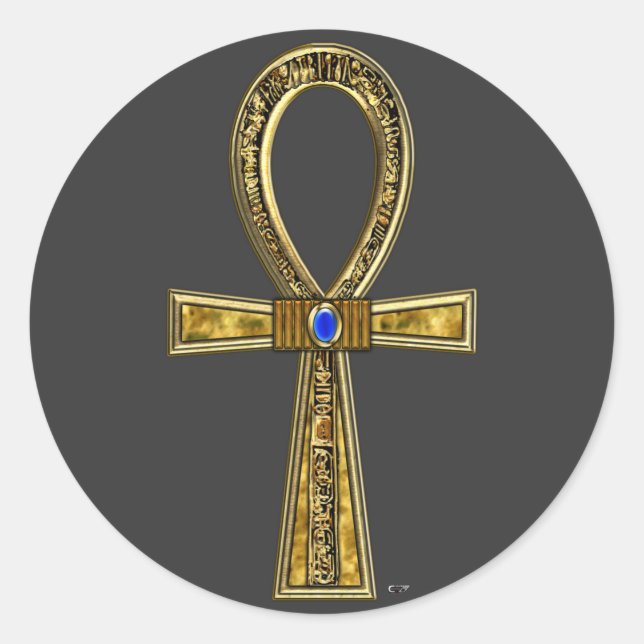 Ankh Runder Aufkleber (Vorderseite)