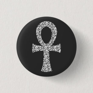 Ankh Swirl Pattern Button