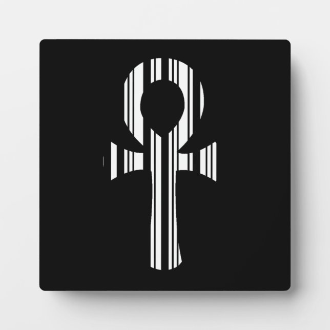 ANKH SYMBOL BAR CODE Ankhs Barcode Design Pattern Fotoplatte (Vorderseite)
