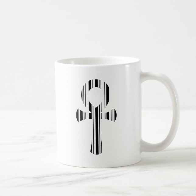 ANKH SYMBOL BAR CODE Ankhs Barcode Design Pattern Kaffeetasse (Rechts)