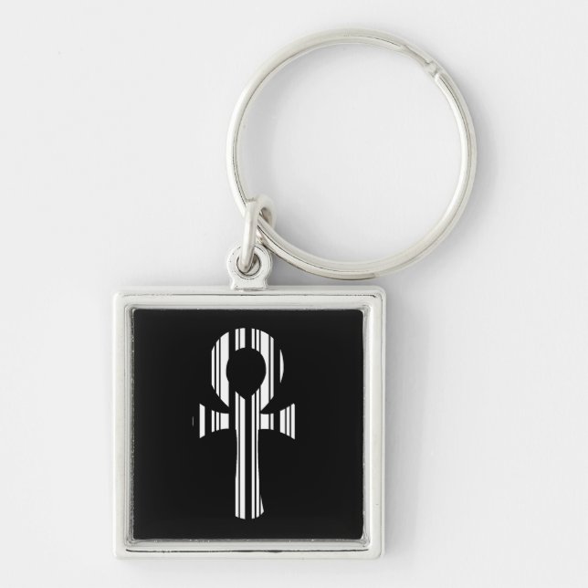 ANKH SYMBOL BAR CODE Ankhs Barcode Design Pattern Schlüsselanhänger (Vorne)