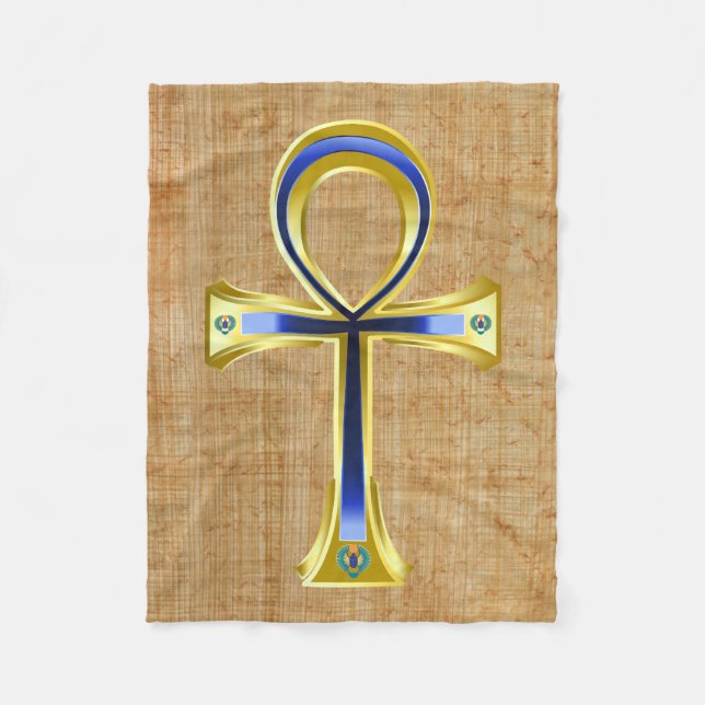 Ankh und Scarabs Fleecedecke (Vorderseite)
