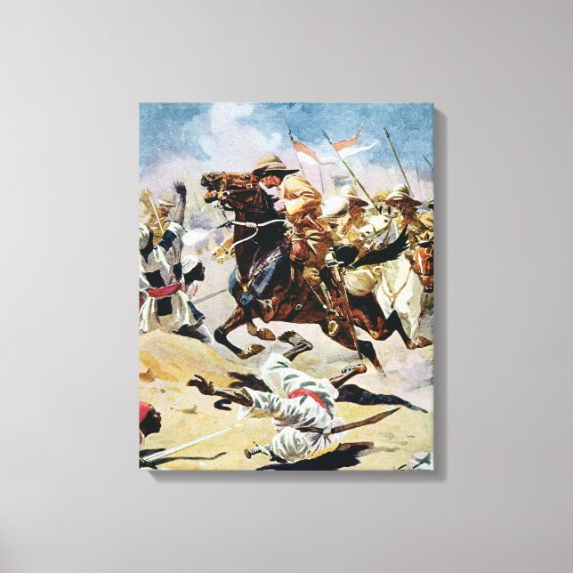 Anklage der 21. Lancers bei Omdurman Leinwanddruck (Vorderseite)