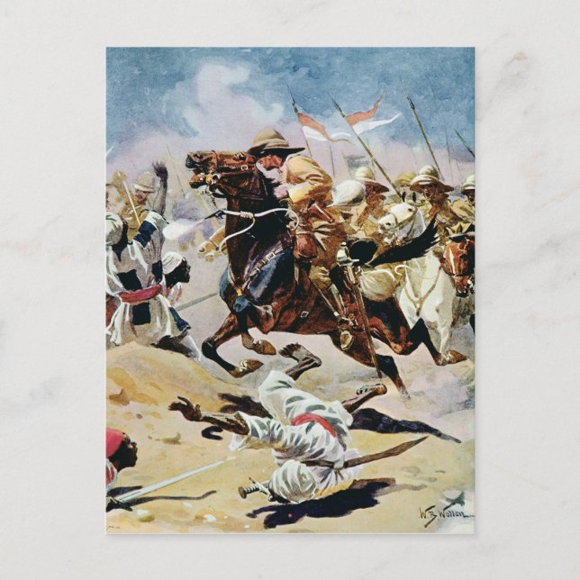 Anklage der 21. Lancers bei Omdurman Postkarte (Vorderseite)