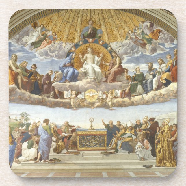 Anklage des Heiligen Sakraments, Raphael Sanzio Getränkeuntersetzer (Vorderseite)