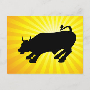 Anklage gegen Black Bull an der Wall Street Postkarte