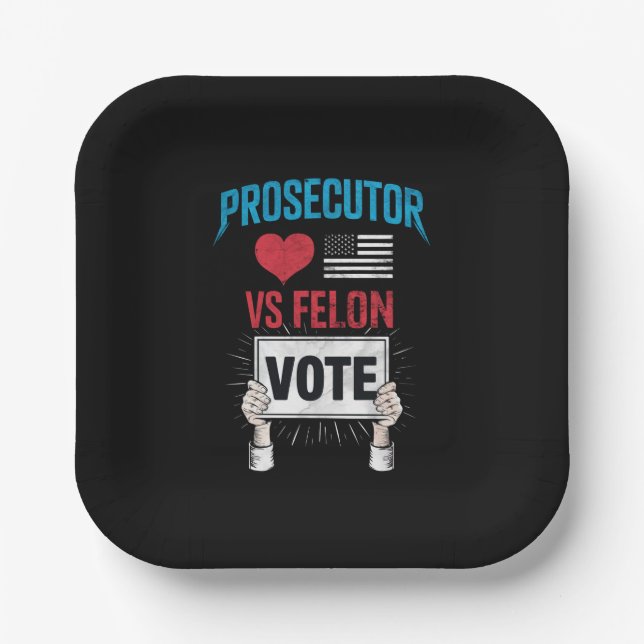 Ankläger gegen Felon Vote Pappteller (Vorderseite)