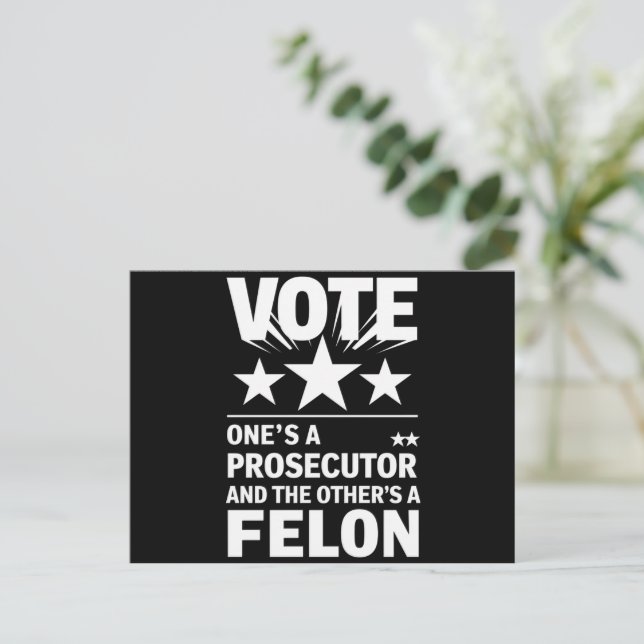 Ankläger gegen Felon Voter Funny Political Postkarte (Stehend Vorderseite)