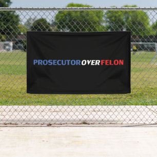 Anklägerin über Felon Rot-Weiß-Typografie Banner
