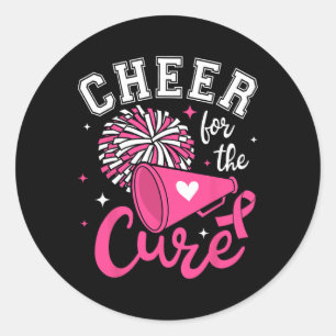 Anklang für den Niedlichen Cheerleader Pink Ribbon Runder Aufkleber