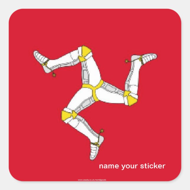 Ankleber der Isle of Man Manx Quadratischer Aufkleber (Vorderseite)