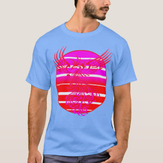 Ankommender Phoenix und Retro Sunrise Vector Art T-Shirt