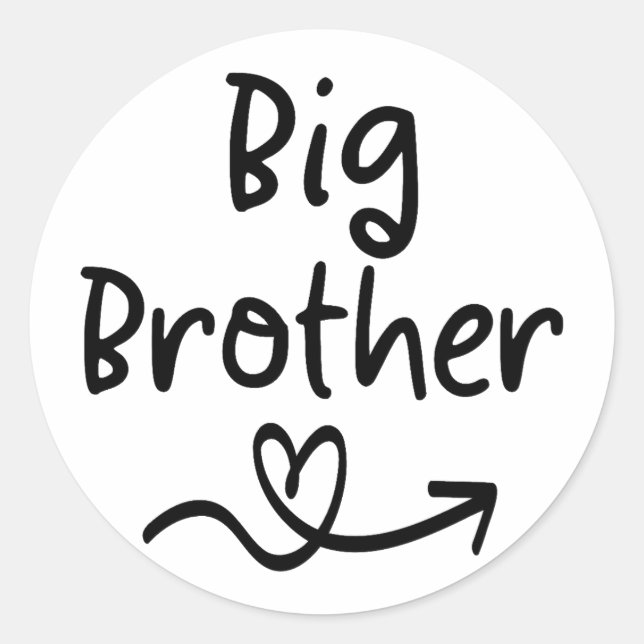 Ankündigung Big Brother | Matching Sibling Family Runder Aufkleber (Vorderseite)