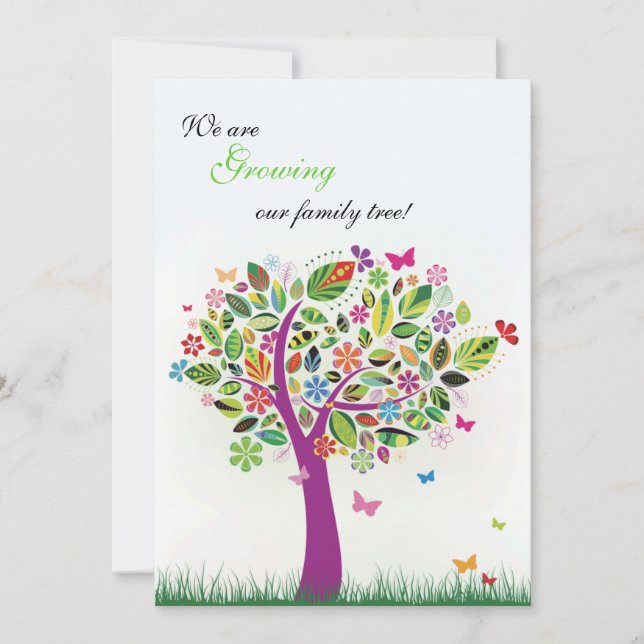 Ankündigung blühender Bäume Schwangerschaft (Vorderseite)