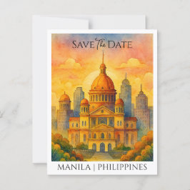 Ankündigung Datum freihalten Manila Philippines Postkarte