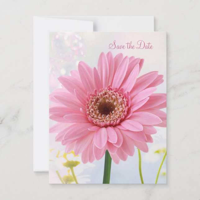 Ankündigung Datum freihalten - Rosa Gerbera (Vorderseite)