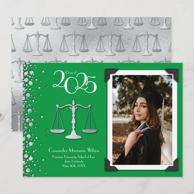 Ankündigung der Anwaltskanzlei "Grüner Abschluss" (Vorne/Hinten)