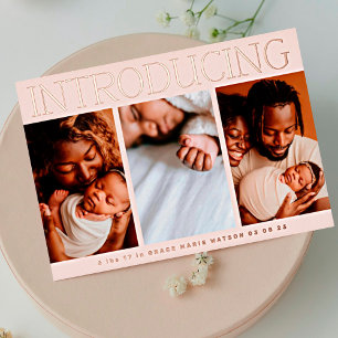 Ankündigung der Baby-Geburt-Collage mit minimalem
