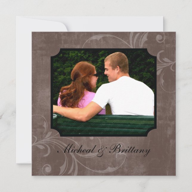 Ankündigung der Cocoa Accent Wedding Verlobung (Vorderseite)