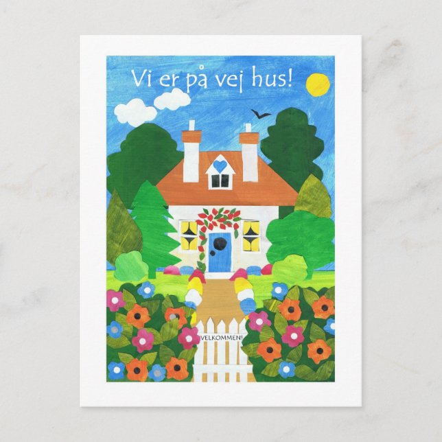 Ankündigung der dänischen neuen Adresse Postkarte (Vorderseite)