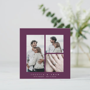 Ankündigung der eleganten Square Multi-Foto-Verlob