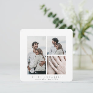 Ankündigung der eleganten Square Multi-Foto-Verlob