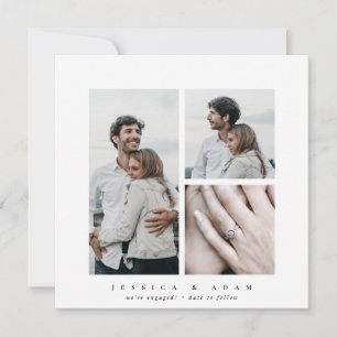 Ankündigung der eleganten Square Multi-Foto-Verlob