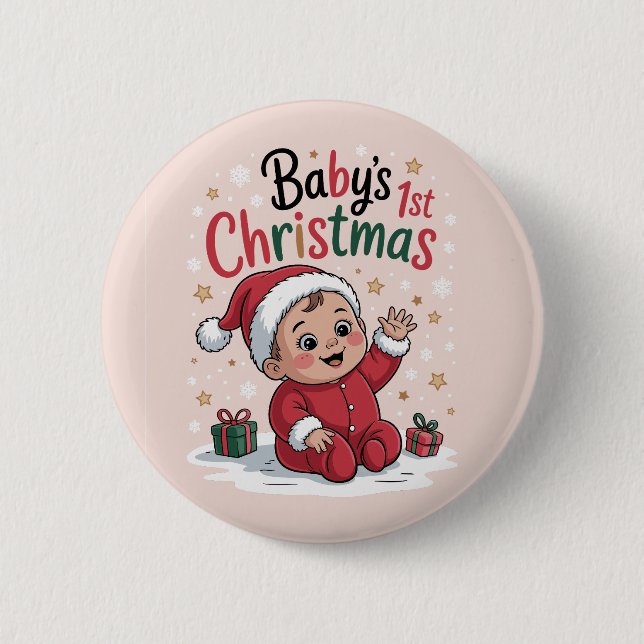 Ankündigung der ersten Weihnachtsschwangerschaft d Button (Vorderseite)