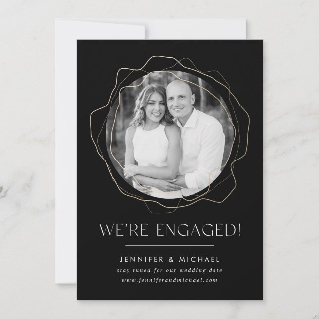 Ankündigung der Foto-Verlobung für abstrakte Kreis (Vorderseite)