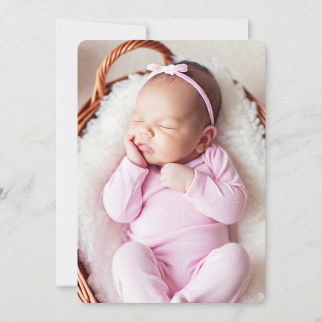 Ankündigung der Geburt des Fotos Pink Baby (Vorderseite)