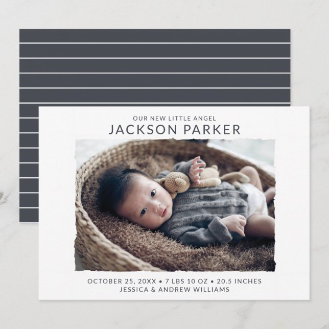 Ankündigung der Geburt des modernen Fotos (Vorne/Hinten)