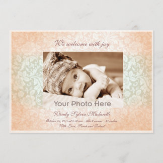 Ankündigung der Geburt eines kleinen Kindes in Ros