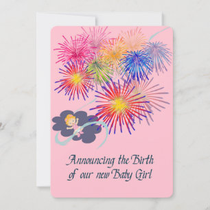 Ankündigung der Geburt eines neuen Babymädchens mi