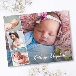 Ankündigung der Geburt von Baby & Vielen Dank Foto Postkarte