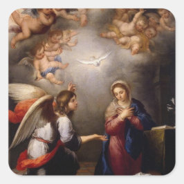 Ankündigung der gesegneten Jungfrau Mary Angels Quadratischer Aufkleber