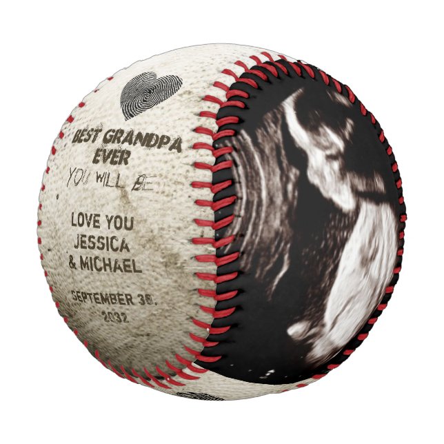 Ankündigung der Großmutter-Kinderoffenbarung Baseball (Schrägansicht)